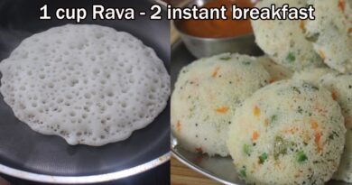 1 cup rava(sooji) – 2 instant breakfast | Easy and tasty breakfast recipe | Rava Recipes